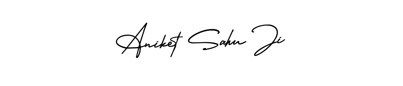 Make a beautiful signature design for name Aniket Sahu Ji. With this signature (AmerikaSignatureDemo-Regular) style, you can create a handwritten signature for free. Aniket Sahu Ji signature style 3 images and pictures png