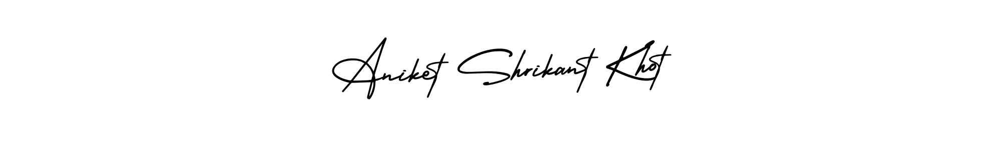 You can use this online signature creator to create a handwritten signature for the name Aniket Shrikant Khot. This is the best online autograph maker. Aniket Shrikant Khot signature style 3 images and pictures png