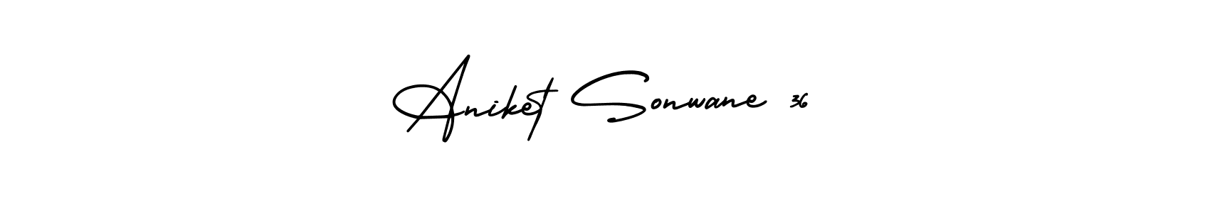 How to make Aniket Sonwane 36 name signature. Use AmerikaSignatureDemo-Regular style for creating short signs online. This is the latest handwritten sign. Aniket Sonwane 36 signature style 3 images and pictures png