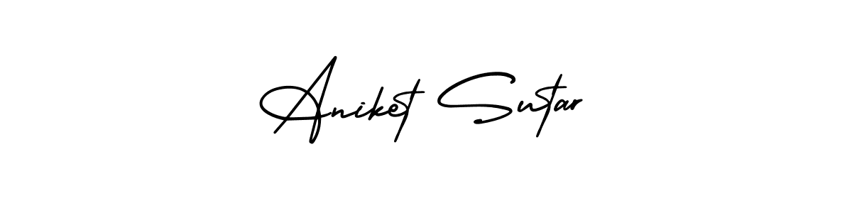 Make a beautiful signature design for name Aniket Sutar. With this signature (AmerikaSignatureDemo-Regular) style, you can create a handwritten signature for free. Aniket Sutar signature style 3 images and pictures png