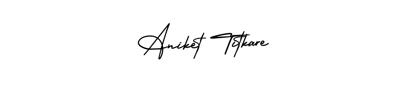 You can use this online signature creator to create a handwritten signature for the name Aniket Titkare. This is the best online autograph maker. Aniket Titkare signature style 3 images and pictures png