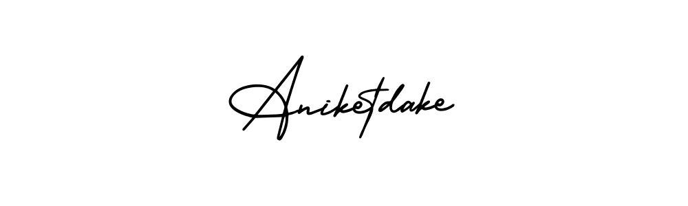 Create a beautiful signature design for name Aniketdake. With this signature (AmerikaSignatureDemo-Regular) fonts, you can make a handwritten signature for free. Aniketdake signature style 3 images and pictures png