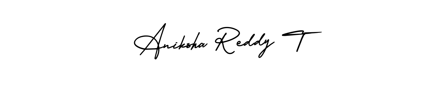 Design your own signature with our free online signature maker. With this signature software, you can create a handwritten (AmerikaSignatureDemo-Regular) signature for name Aniksha Reddy T. Aniksha Reddy T signature style 3 images and pictures png