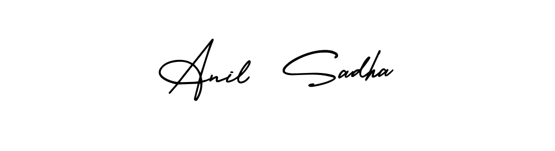 Anil  Sadha stylish signature style. Best Handwritten Sign (AmerikaSignatureDemo-Regular) for my name. Handwritten Signature Collection Ideas for my name Anil  Sadha. Anil  Sadha signature style 3 images and pictures png