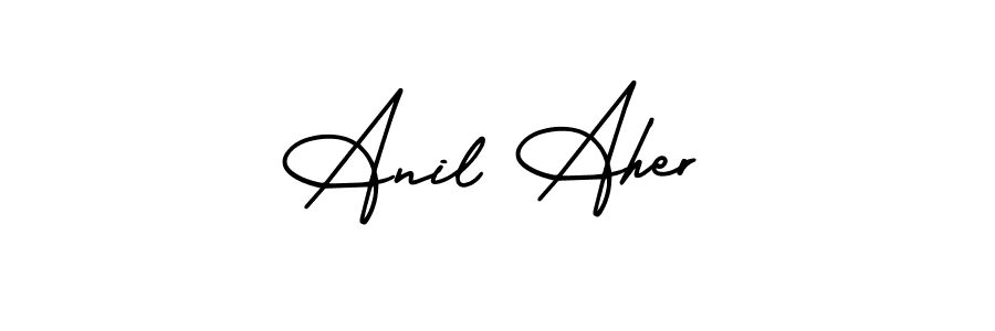 Use a signature maker to create a handwritten signature online. With this signature software, you can design (AmerikaSignatureDemo-Regular) your own signature for name Anil Aher. Anil Aher signature style 3 images and pictures png