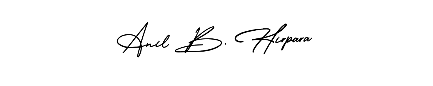 Also we have Anil B. Hirpara name is the best signature style. Create professional handwritten signature collection using AmerikaSignatureDemo-Regular autograph style. Anil B. Hirpara signature style 3 images and pictures png