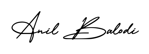 A classic penmanship look for Anil Balodi. The AmerikaSignatureDemo-Regular font brings timeless elegance and confidence to every signed document. Anil Balodi signature style 3 images and pictures png
