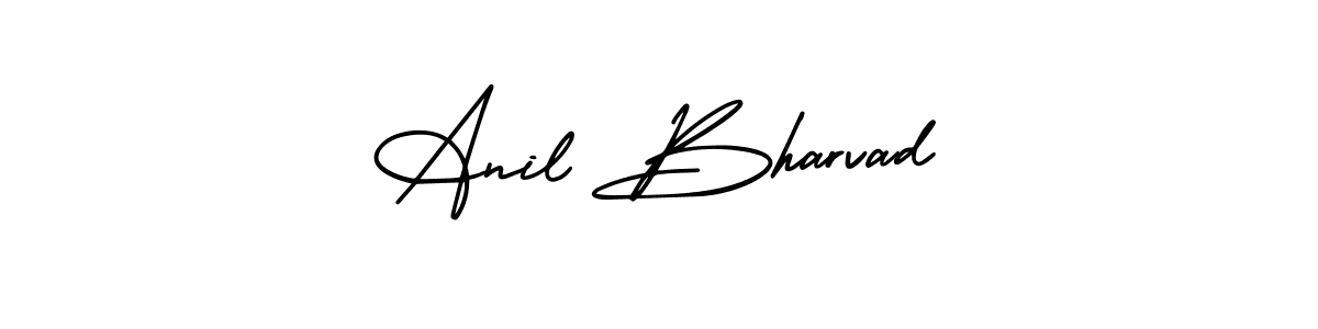 You should practise on your own different ways (AmerikaSignatureDemo-Regular) to write your name (Anil Bharvad) in signature. don't let someone else do it for you. Anil Bharvad signature style 3 images and pictures png