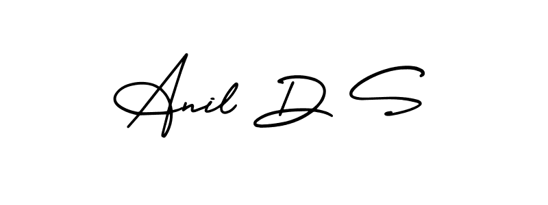 This is the best signature style for the Anil D S name. Also you like these signature font (AmerikaSignatureDemo-Regular). Mix name signature. Anil D S signature style 3 images and pictures png