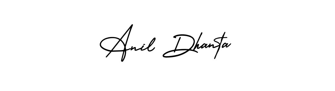 How to make Anil Dhanta name signature. Use AmerikaSignatureDemo-Regular style for creating short signs online. This is the latest handwritten sign. Anil Dhanta signature style 3 images and pictures png