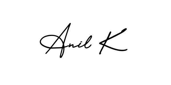 Make a beautiful signature design for name Anil K. With this signature (AmerikaSignatureDemo-Regular) style, you can create a handwritten signature for free. Anil K signature style 3 images and pictures png