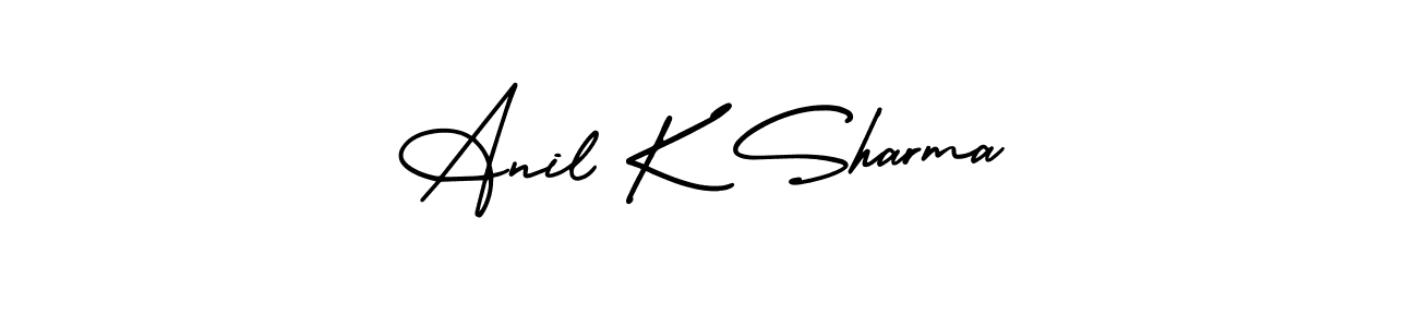 Make a beautiful signature design for name Anil K Sharma. With this signature (AmerikaSignatureDemo-Regular) style, you can create a handwritten signature for free. Anil K Sharma signature style 3 images and pictures png