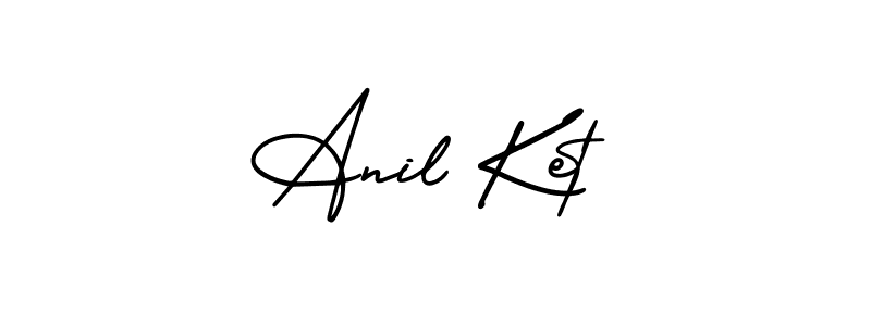 The best way (AmerikaSignatureDemo-Regular) to make a short signature is to pick only two or three words in your name. The name Anil Ket include a total of six letters. For converting this name. Anil Ket signature style 3 images and pictures png