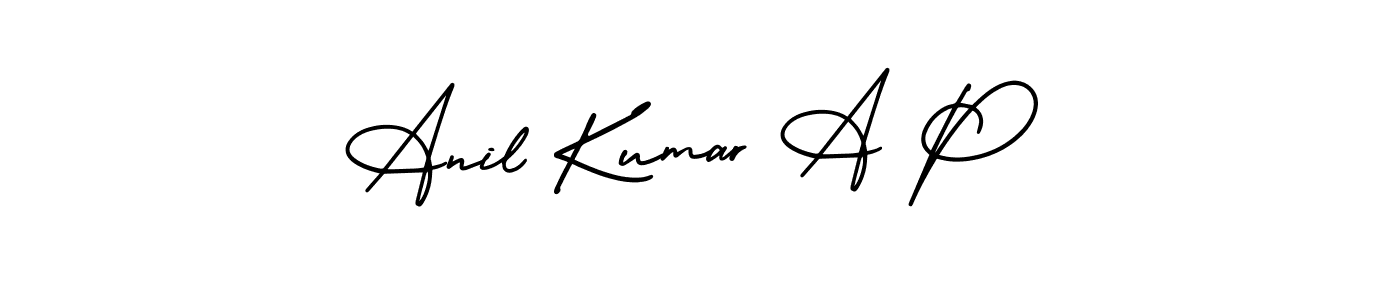 Make a beautiful signature design for name Anil Kumar A P. With this signature (AmerikaSignatureDemo-Regular) style, you can create a handwritten signature for free. Anil Kumar A P signature style 3 images and pictures png