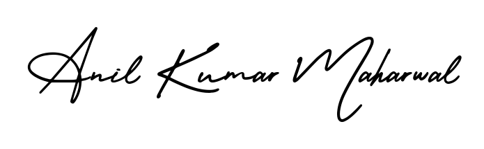 Practice writing Anil Kumar Maharwal with the flow of AmerikaSignatureDemo-Regular lettering. A fantastic source of inspiration for developing your personal signature style. Anil Kumar Maharwal signature style 3 images and pictures png