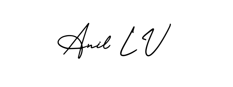 Make a short Anil L V signature style. Manage your documents anywhere anytime using AmerikaSignatureDemo-Regular. Create and add eSignatures, submit forms, share and send files easily. Anil L V signature style 3 images and pictures png