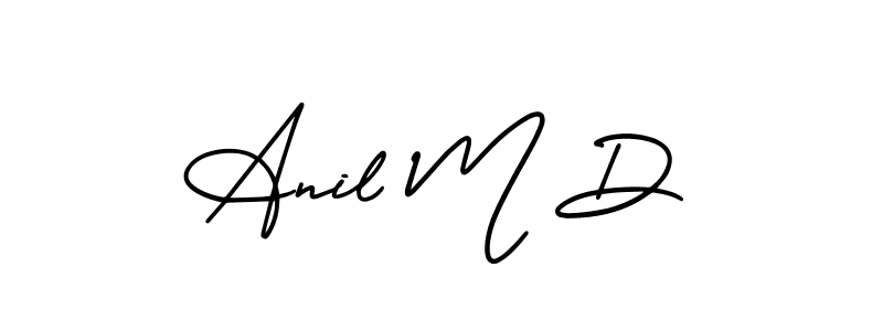 How to make Anil M D name signature. Use AmerikaSignatureDemo-Regular style for creating short signs online. This is the latest handwritten sign. Anil M D signature style 3 images and pictures png