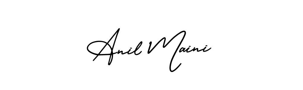 AmerikaSignatureDemo-Regular is a professional signature style that is perfect for those who want to add a touch of class to their signature. It is also a great choice for those who want to make their signature more unique. Get Anil Maini name to fancy signature for free. Anil Maini signature style 3 images and pictures png