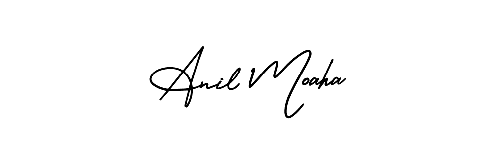 AmerikaSignatureDemo-Regular is a professional signature style that is perfect for those who want to add a touch of class to their signature. It is also a great choice for those who want to make their signature more unique. Get Anil Moaha name to fancy signature for free. Anil Moaha signature style 3 images and pictures png