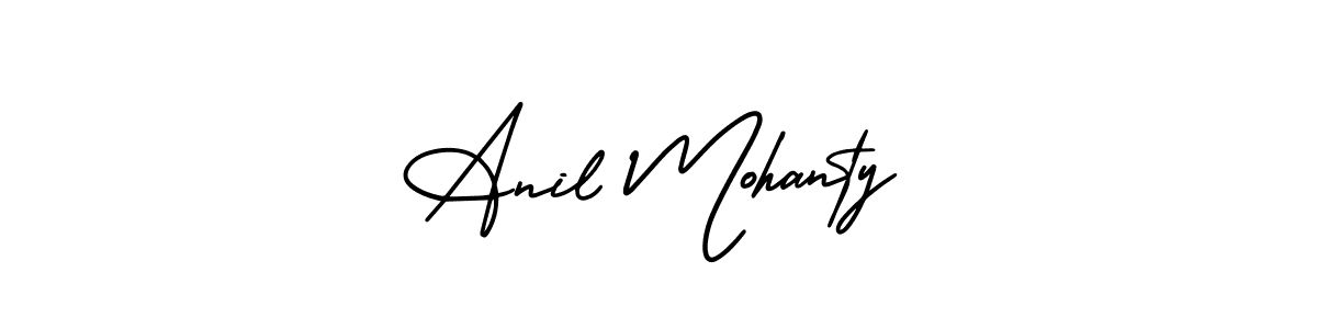 You should practise on your own different ways (AmerikaSignatureDemo-Regular) to write your name (Anil Mohanty) in signature. don't let someone else do it for you. Anil Mohanty signature style 3 images and pictures png