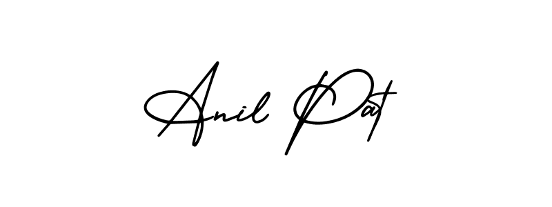 You should practise on your own different ways (AmerikaSignatureDemo-Regular) to write your name (Anil Pat) in signature. don't let someone else do it for you. Anil Pat signature style 3 images and pictures png