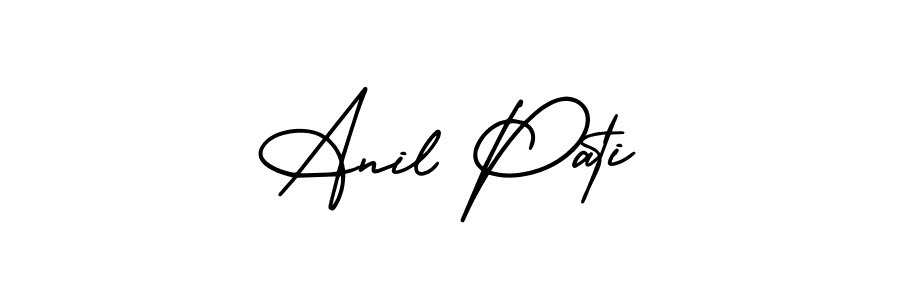 The best way (AmerikaSignatureDemo-Regular) to make a short signature is to pick only two or three words in your name. The name Anil Pati include a total of six letters. For converting this name. Anil Pati signature style 3 images and pictures png