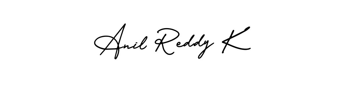 Use a signature maker to create a handwritten signature online. With this signature software, you can design (AmerikaSignatureDemo-Regular) your own signature for name Anil Reddy K. Anil Reddy K signature style 3 images and pictures png