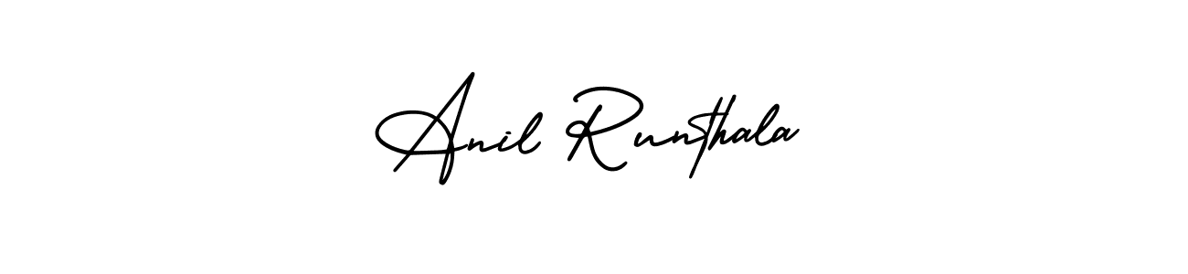 How to make Anil Runthala name signature. Use AmerikaSignatureDemo-Regular style for creating short signs online. This is the latest handwritten sign. Anil Runthala signature style 3 images and pictures png