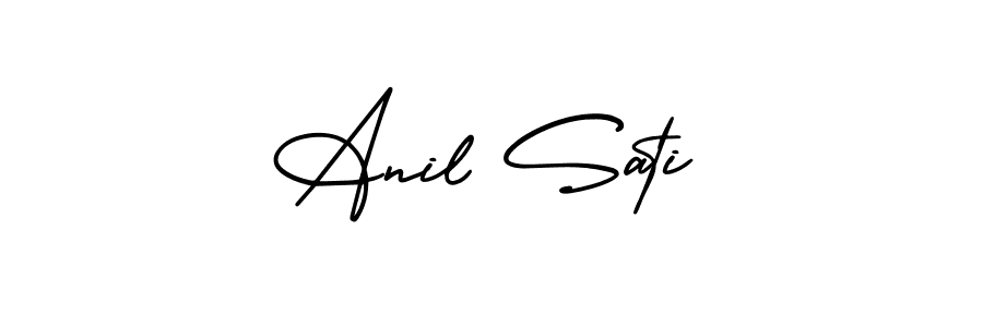 Make a short Anil Sati signature style. Manage your documents anywhere anytime using AmerikaSignatureDemo-Regular. Create and add eSignatures, submit forms, share and send files easily. Anil Sati signature style 3 images and pictures png