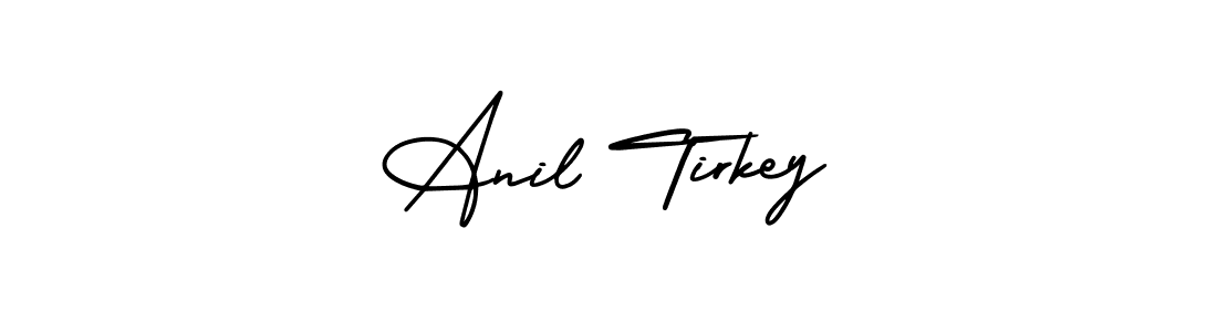 This is the best signature style for the Anil Tirkey name. Also you like these signature font (AmerikaSignatureDemo-Regular). Mix name signature. Anil Tirkey signature style 3 images and pictures png