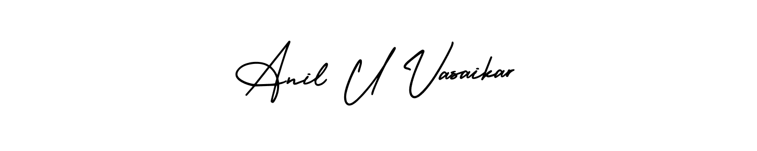 Design your own signature with our free online signature maker. With this signature software, you can create a handwritten (AmerikaSignatureDemo-Regular) signature for name Anil U Vasaikar. Anil U Vasaikar signature style 3 images and pictures png