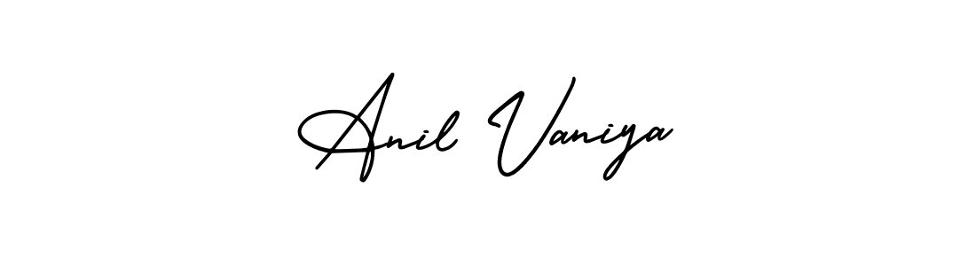 Use a signature maker to create a handwritten signature online. With this signature software, you can design (AmerikaSignatureDemo-Regular) your own signature for name Anil Vaniya. Anil Vaniya signature style 3 images and pictures png
