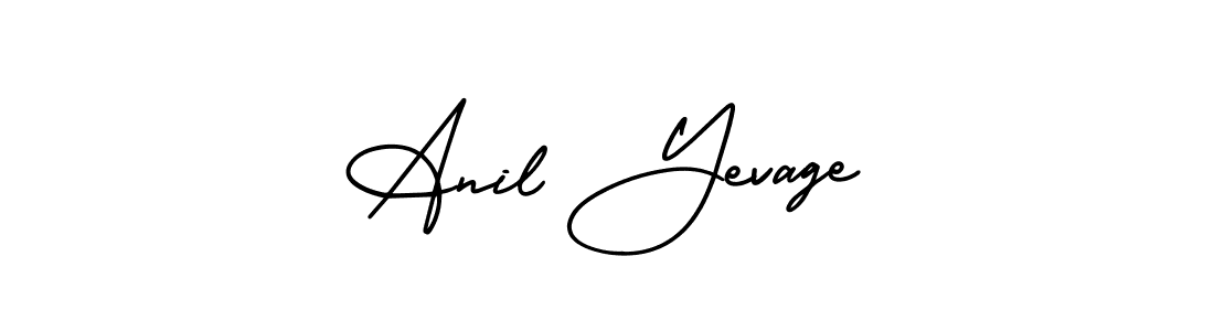 Make a short Anil Yevage signature style. Manage your documents anywhere anytime using AmerikaSignatureDemo-Regular. Create and add eSignatures, submit forms, share and send files easily. Anil Yevage signature style 3 images and pictures png