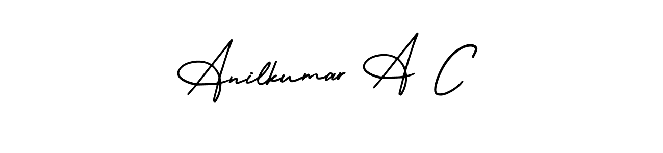 How to make Anilkumar A C name signature. Use AmerikaSignatureDemo-Regular style for creating short signs online. This is the latest handwritten sign. Anilkumar A C signature style 3 images and pictures png