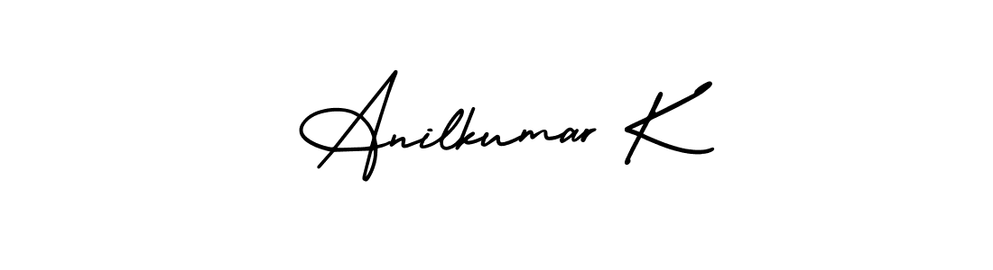 Anilkumar K stylish signature style. Best Handwritten Sign (AmerikaSignatureDemo-Regular) for my name. Handwritten Signature Collection Ideas for my name Anilkumar K. Anilkumar K signature style 3 images and pictures png