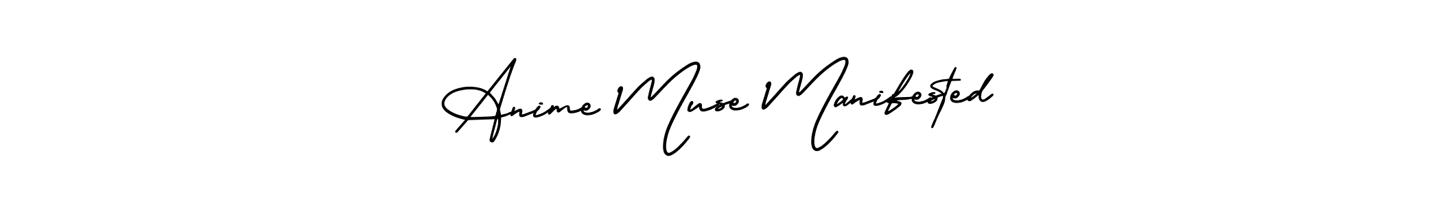 if you are searching for the best signature style for your name Anime Muse Manifested. so please give up your signature search. here we have designed multiple signature styles  using AmerikaSignatureDemo-Regular. Anime Muse Manifested signature style 3 images and pictures png