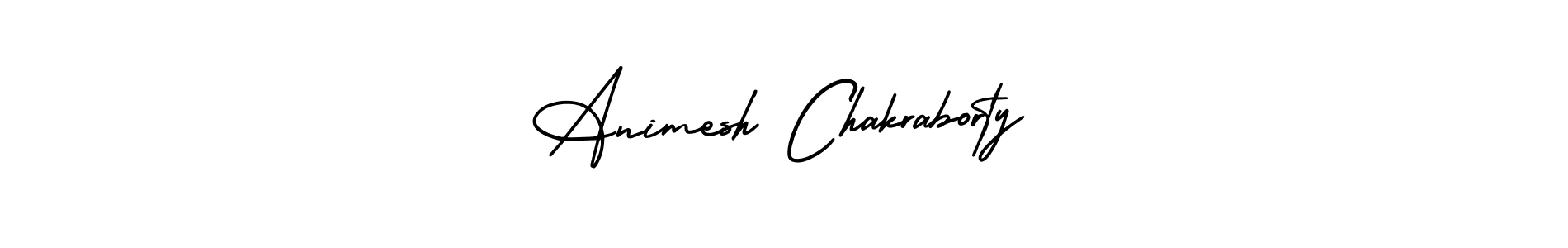 You should practise on your own different ways (AmerikaSignatureDemo-Regular) to write your name (Animesh Chakraborty) in signature. don't let someone else do it for you. Animesh Chakraborty signature style 3 images and pictures png