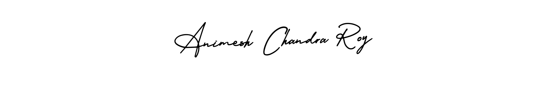 The best way (AmerikaSignatureDemo-Regular) to make a short signature is to pick only two or three words in your name. The name Animesh Chandra Roy include a total of six letters. For converting this name. Animesh Chandra Roy signature style 3 images and pictures png