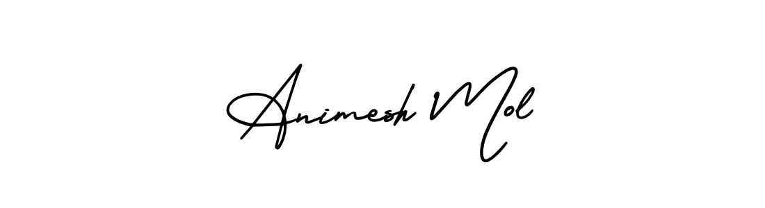 Use a signature maker to create a handwritten signature online. With this signature software, you can design (AmerikaSignatureDemo-Regular) your own signature for name Animesh Mol. Animesh Mol signature style 3 images and pictures png