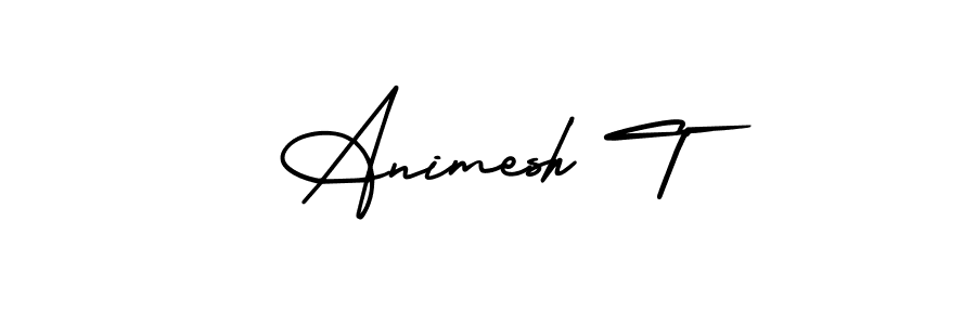 It looks lik you need a new signature style for name Animesh T. Design unique handwritten (AmerikaSignatureDemo-Regular) signature with our free signature maker in just a few clicks. Animesh T signature style 3 images and pictures png