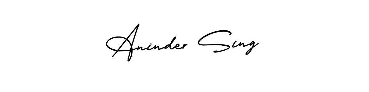 How to make Aninder Sing name signature. Use AmerikaSignatureDemo-Regular style for creating short signs online. This is the latest handwritten sign. Aninder Sing signature style 3 images and pictures png