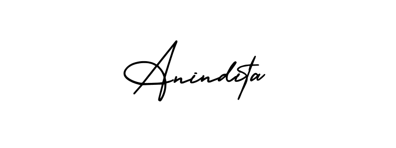 How to make Anindita name signature. Use AmerikaSignatureDemo-Regular style for creating short signs online. This is the latest handwritten sign. Anindita signature style 3 images and pictures png