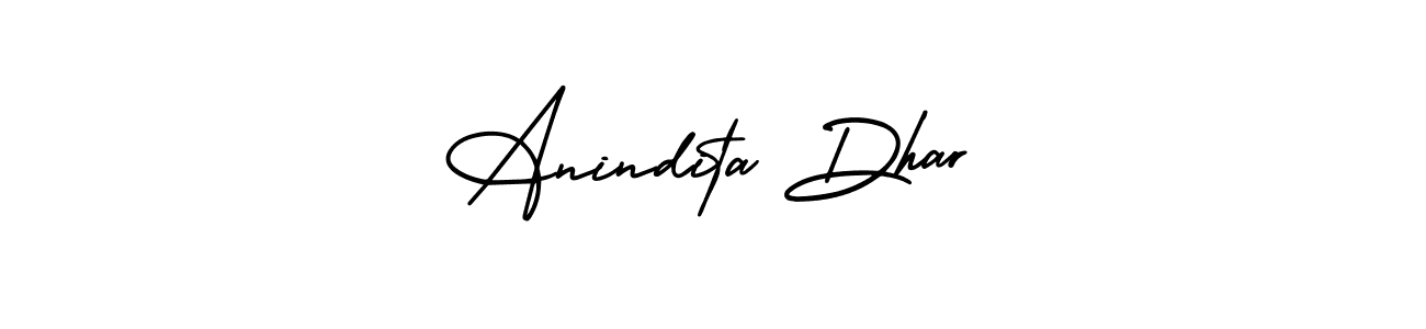 How to make Anindita Dhar signature? AmerikaSignatureDemo-Regular is a professional autograph style. Create handwritten signature for Anindita Dhar name. Anindita Dhar signature style 3 images and pictures png