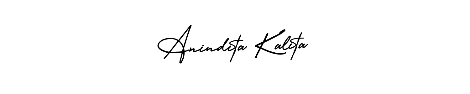 Anindita Kalita stylish signature style. Best Handwritten Sign (AmerikaSignatureDemo-Regular) for my name. Handwritten Signature Collection Ideas for my name Anindita Kalita. Anindita Kalita signature style 3 images and pictures png