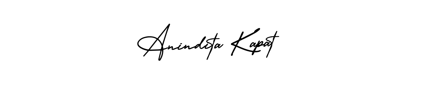 This is the best signature style for the Anindita Kapat name. Also you like these signature font (AmerikaSignatureDemo-Regular). Mix name signature. Anindita Kapat signature style 3 images and pictures png