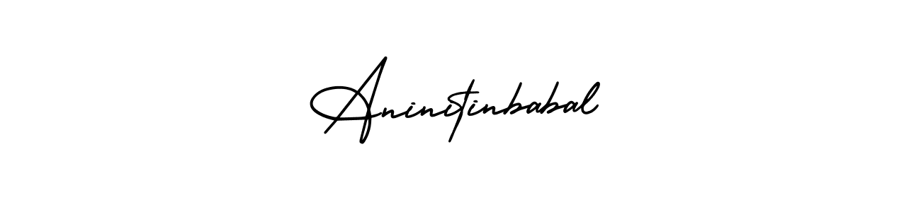 You should practise on your own different ways (AmerikaSignatureDemo-Regular) to write your name (Aninitinbabal) in signature. don't let someone else do it for you. Aninitinbabal signature style 3 images and pictures png