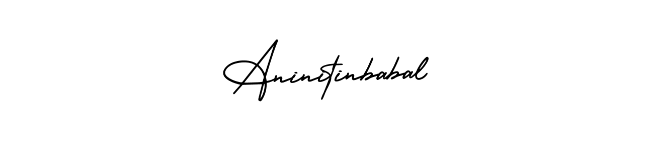 You should practise on your own different ways (AmerikaSignatureDemo-Regular) to write your name (Aninitinbabal) in signature. don't let someone else do it for you. Aninitinbabal signature style 3 images and pictures png