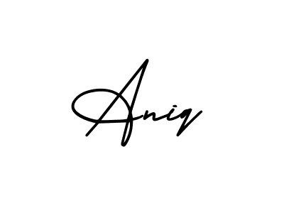 This is the best signature style for the Aniq name. Also you like these signature font (AmerikaSignatureDemo-Regular). Mix name signature. Aniq signature style 3 images and pictures png