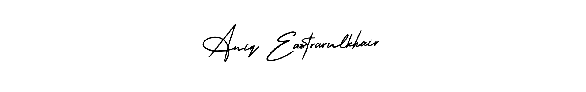 It looks lik you need a new signature style for name Aniq Eastrarulkhair. Design unique handwritten (AmerikaSignatureDemo-Regular) signature with our free signature maker in just a few clicks. Aniq Eastrarulkhair signature style 3 images and pictures png