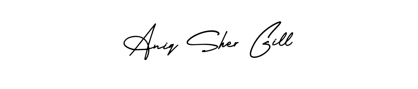 AmerikaSignatureDemo-Regular is a professional signature style that is perfect for those who want to add a touch of class to their signature. It is also a great choice for those who want to make their signature more unique. Get Aniq Sher Gill name to fancy signature for free. Aniq Sher Gill signature style 3 images and pictures png